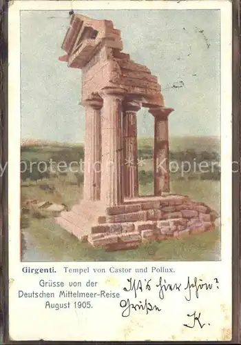 Girgenti Tempel von Castor u.Pollux Kat. Italien