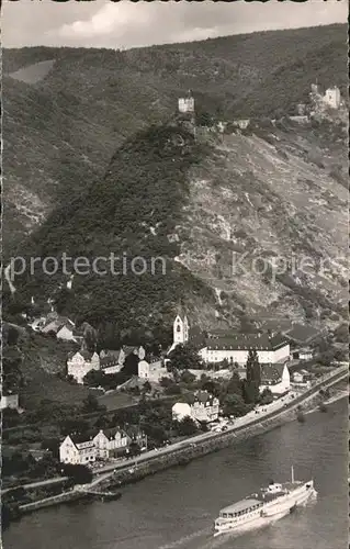 Kamp-Bornhofen Ruinen Sterrenberg und Liebenstein Seitenraddampfer / Kamp-Bornhofen /Rhein-Lahn-Kreis LKR