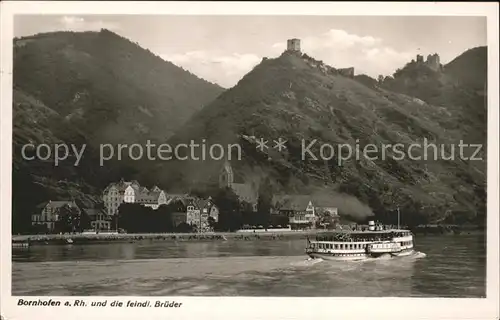 Kamp-Bornhofen Die feindlichen Brueder Seitenraddampfer / Kamp-Bornhofen /Rhein-Lahn-Kreis LKR