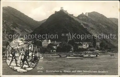 Kamp-Bornhofen Die feindlichen Brueder Seitenraddampfer / Kamp-Bornhofen /Rhein-Lahn-Kreis LKR