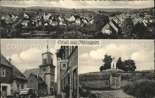 Weinheim Rheinhessen Strassenansicht mit Kirche Kat. Alzey