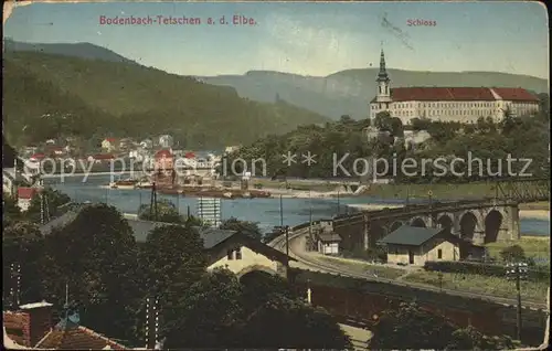 Bodenbach-Tetschen Boehmen Elbe Schloss /  /