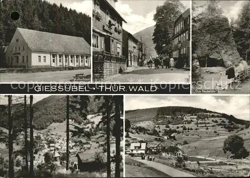 Giessuebel Schleusegrund Kulturhaus Strassenpartie Nadeloehr Panorama / Schleusegrund /Hildburghausen LKR