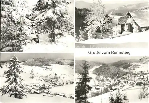 Rennsteig Winterpanorama Huette Kat. Neuhaus Rennweg