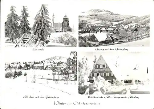 Altenberg Erzgebirge mit Geisingberg und Zinnwald Waldschaenke Altes Raupennest / Geising /Saechsische Schweiz-Osterzgebirge LKR