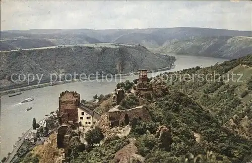 Kamp-Bornhofen Panorama mit Burgruinen Die Feindlichen Brueder Liebenstein Sterrenberg / Kamp-Bornhofen /Rhein-Lahn-Kreis LKR