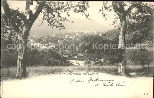 Baden Baden Durchblick vom Waldrand aus Kat. Baden Baden