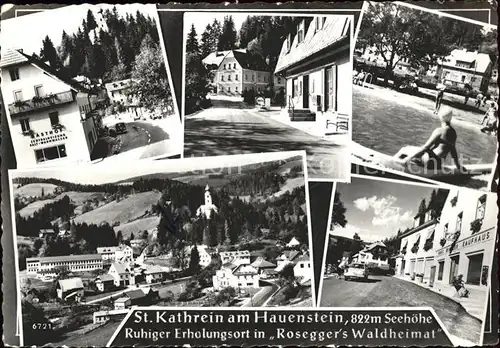 St Kathrein am Hauenstein Ortsansicht Strassenpartien Schwimmbad Kat. St Kathrein am Offenegg Steiermark