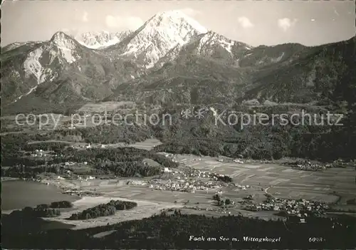 Faak am See Finkenstein Panorama mit Mittagskogel Karawanken Kat. Finkenstein am Faaker See