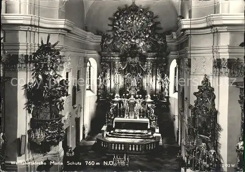 Maria Schutz Niederoesterreich Inneres der Wallfahrtskirche Altar Kanzel Kat. Goestritz