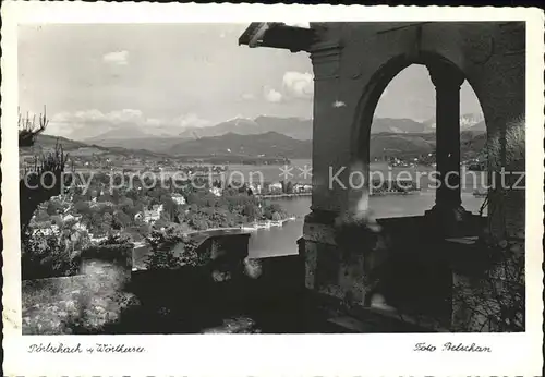 Poertschach Woerthersee Panorama Blick ueber den See /  /