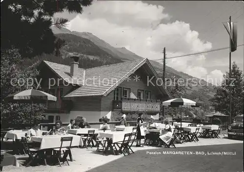 Lainach Kaernten Pension Margartenbad Terrasse Kat. Rangersdorf