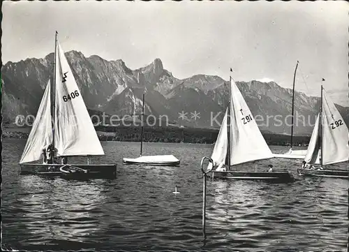 Thunersee Segelpartie mit Gantrisch und Stockhorn Kat. Thun