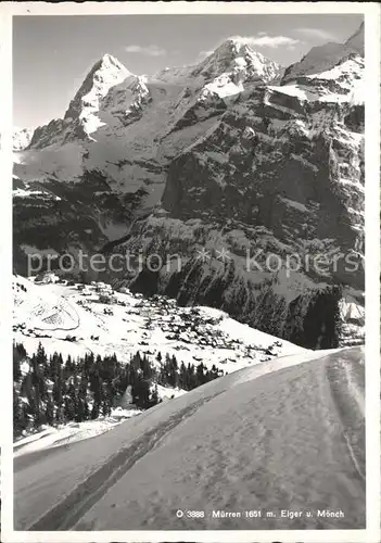 Muerren BE mit Eiger und Moench Kat. Muerren