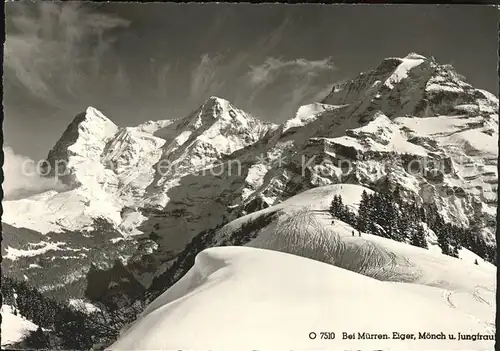 Muerren BE mit Eiger Moench Jungfrau Kat. Muerren