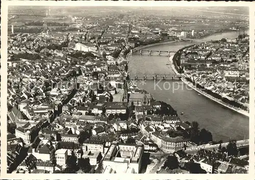 Basel BS Rheinbruecke Fliegeraufnahme Kat. Basel