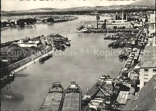 Basel BS Fliegeraufnahme Rheinhafen Kat. Basel