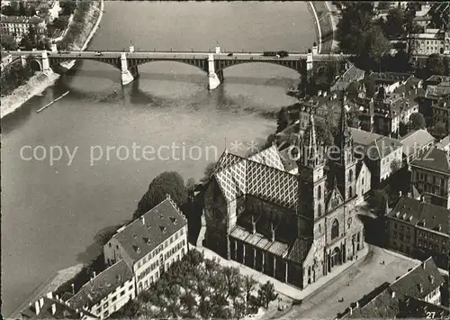 Basel BS Muenster Fliegeraufnahme Bruecke Kat. Basel