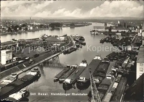 Basel BS Kleinhueninger Rheinhafen Fliegeraufnahme Kat. Basel