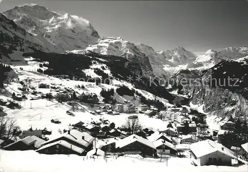 Wengen BE mit Jungfrau und Breithorn Kat. Wengen