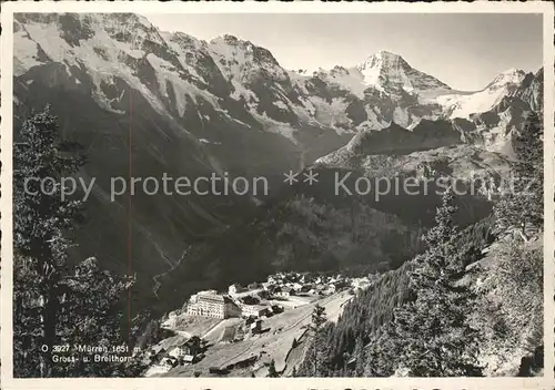 Muerren BE Mit Gross  und Breithorn Kat. Muerren