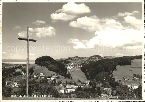 St Gallen SG Blick von der Solituede Kreuz Kat. St Gallen