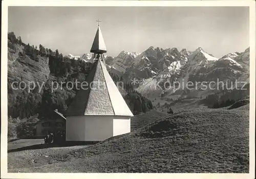 Rietbad Heiligkreuz Friedenskapelle Alpenpanorama Kat. Nesslau