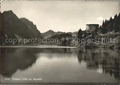 Truebsee OW Seepanorama mit Kapelle Kat. Engelberg