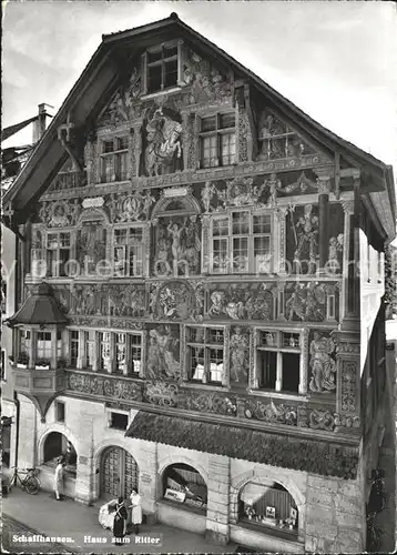 Schaffhausen SH Haus zum Ritter Buergerhaus Fassadenmalerei Kat. Schaffhausen