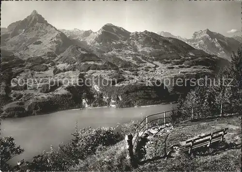 Amden SG Giregaertli mit Walensee Muertschenstock Kerenzerberg Rautispitz Alpenpanorama Kat. Amden