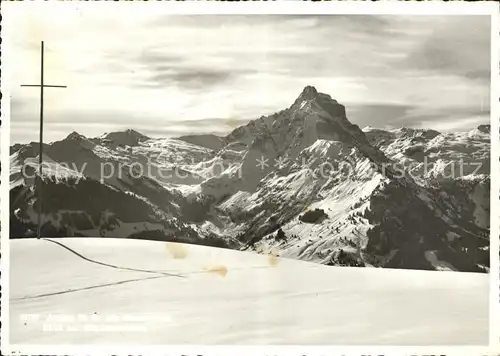 Amden SG Alp Strichboden Alpenpanorama mit Muertschenstock Kat. Amden