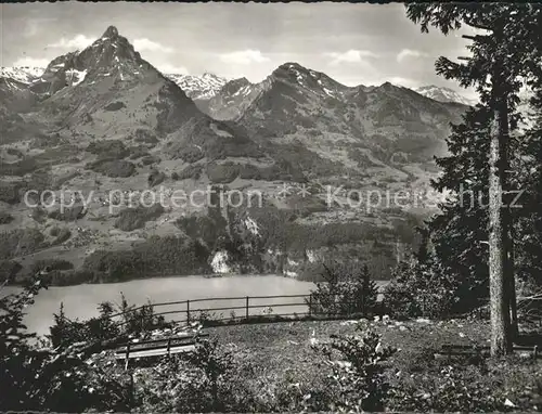 Amden SG Giregaertli mit Walensee und Muertschenstock Kat. Amden