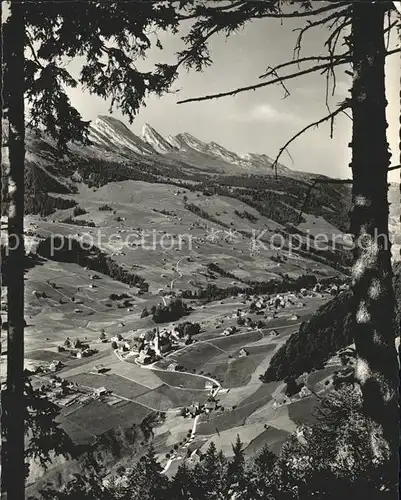 Rietbad Panorama mit Churfirsten Appenzeller Alpen Kat. Nesslau