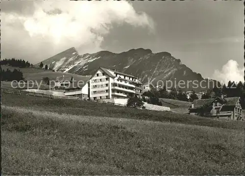 Amden SG Hotel Berghaus Soldanella Blick zum Leistkamm Kat. Amden