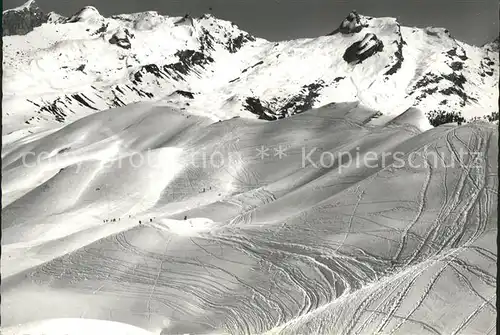 Frutt Melchsee Skigebiet Erzegg mit Rotsandnollen und Graustock Kat. Melchsee Frutt