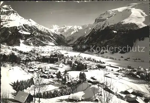 Engelberg OW mit Hahnen Spannoerter und Titlis Kat. Engelberg