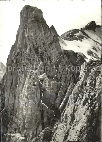 Saentis AR Lysengrat Weg durch Felswaende Kat. Saentis