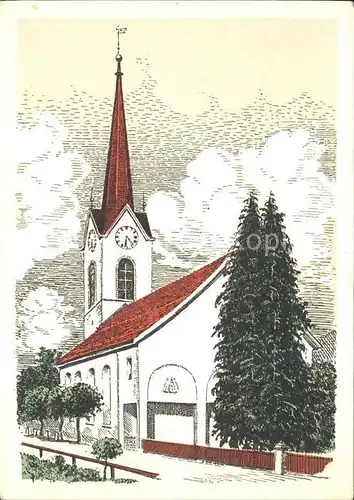 Waldstatt AR Kirche Kuenstlerkarte Kat. Waldstatt