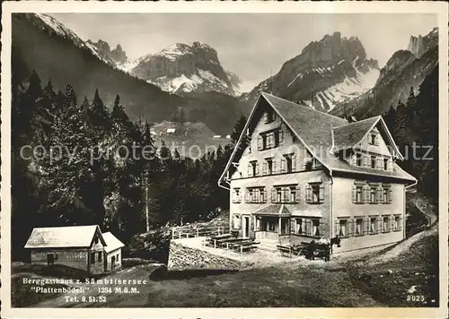 Plattenboedeli Bruelisau Berggasthaus Saembtisersee