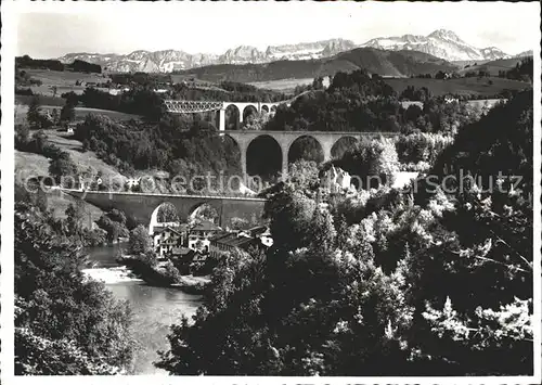 St Gallen SG Sitterbruecken Blick zur Saentiskette Appenzeller Alpen Kat. St Gallen