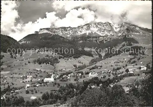 Amden SG Panorama mit Mattstock Alpstein Kat. Amden