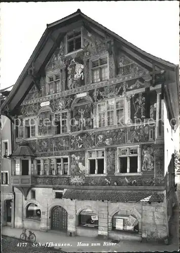 Schaffhausen SH Haus zum Ritter Buergerhaus Fassadenmalerei Kat. Schaffhausen