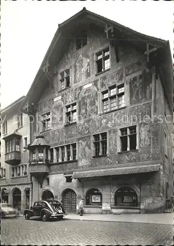 Schaffhausen SH Haus zum Ritter Buergerhaus Fassadenmalerei Kat. Schaffhausen