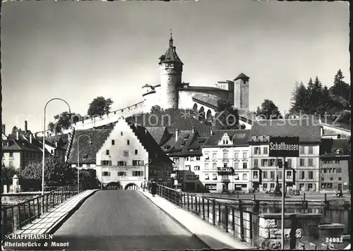 Schaffhausen SH Rheinbruecke Festung Munot Wahrzeichen Kat. Schaffhausen