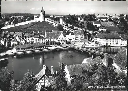 Schaffhausen SH Rheinbruecke Festung Munot Wahrzeichen Kat. Schaffhausen