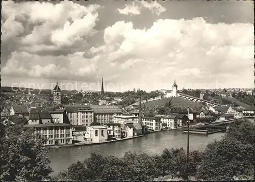 Schaffhausen SH Rheinpartie mit Festung Munot Wahrzeichen Kat. Schaffhausen