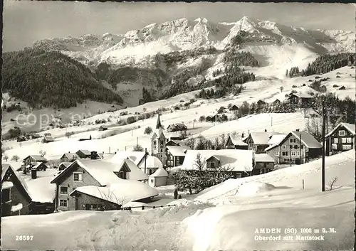 Amden SG Oberdorf mit Mattstock Wintersportplatz Kat. Amden