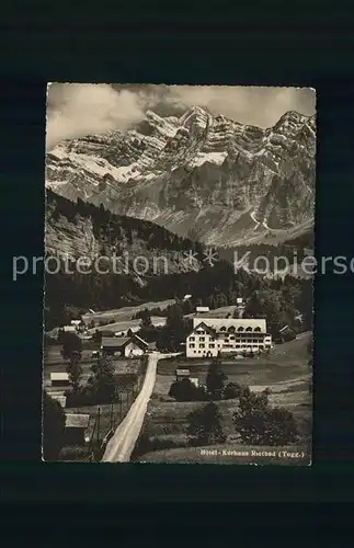 Rietbad Hote Kurhaus Blick zum Saentis Appenzeller Alpen Kat. Nesslau