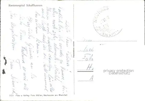 Schaffhausen SH Kantonsspital Kat. Schaffhausen