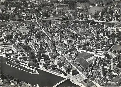 Schaffhausen SH mit Festung Munot Wahrzeichen Fliegeraufnahme Kat. Schaffhausen